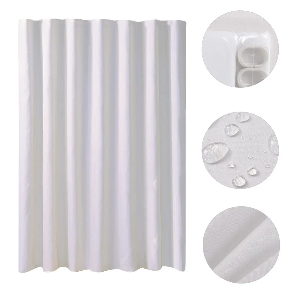 

Curtains Waterproof Shower Bathtub Hanging Thicken for Hotel Decorative White Partition