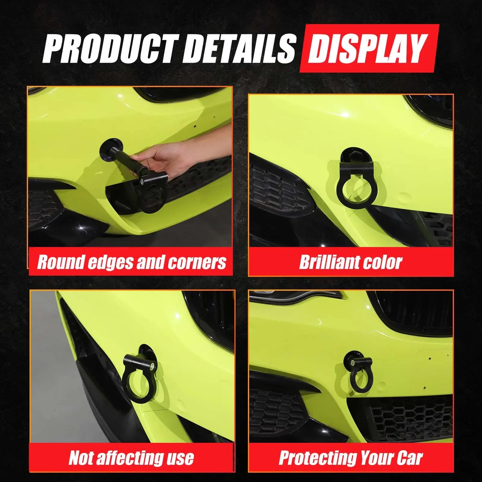 Aluminum Alloy Carbon Steel Black For BMW 2 Series F22 F23 2014-2019  Car Front Bumper Trailer Ring Car External Accessories