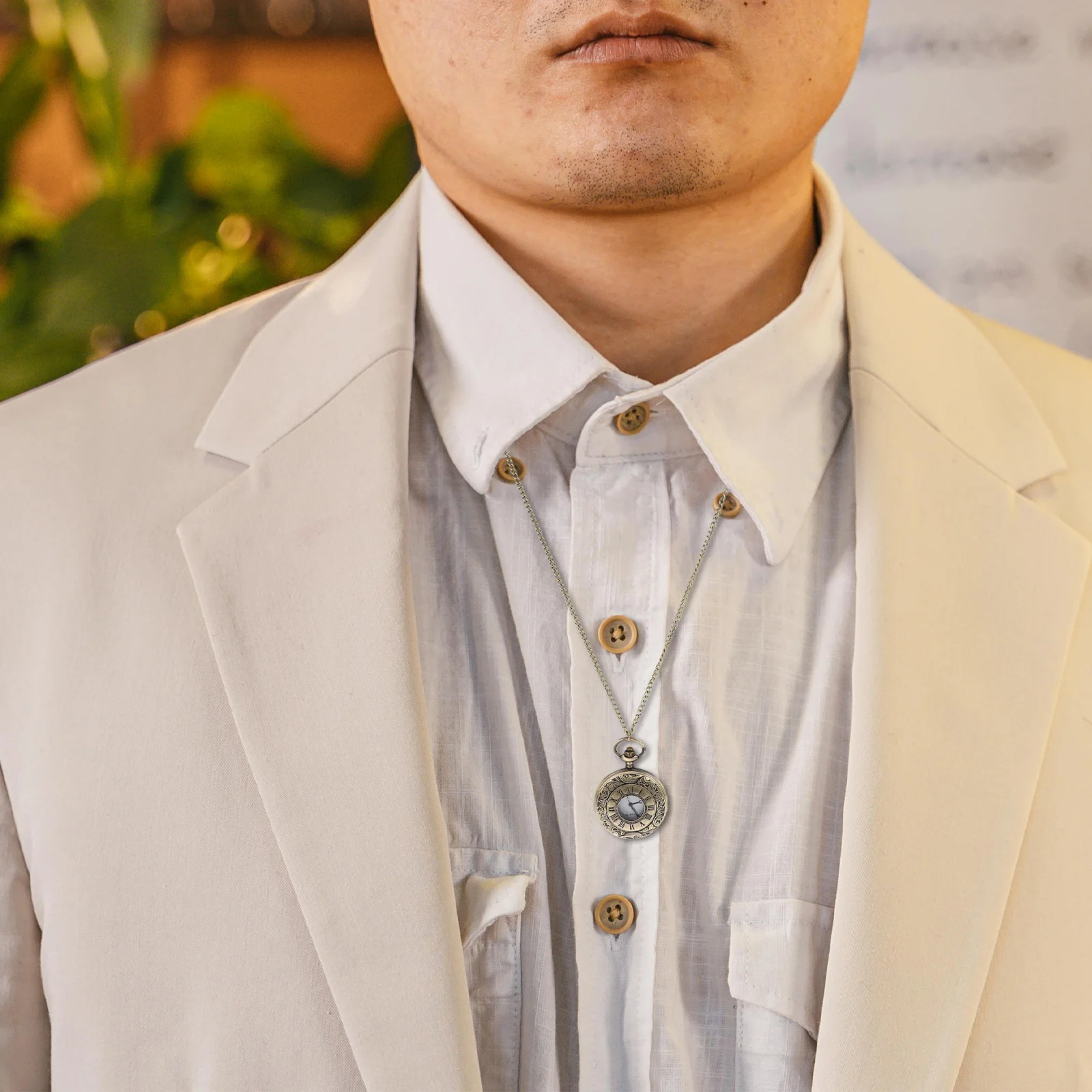 ساعة جيب كلاسيكية معدنية ريترو ساعة مزخرفة للرجال والنساء سلسلة مفاتيح صغيرة محمولة على شكل زهور وردية #1