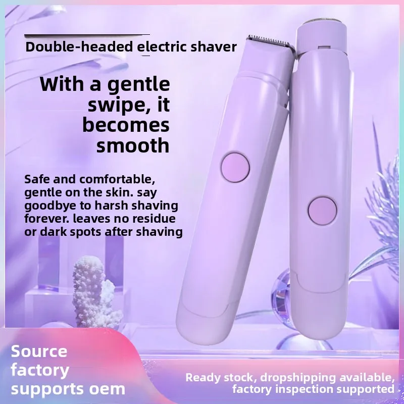 

Электрический эпилятор, бритва, новая электрическая безопасная бритва с двойной головкой, женские бритвы для лица, бикини, триммер для волос на теле для женщин