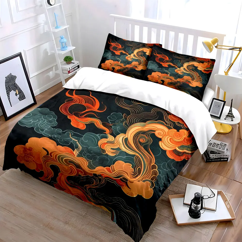 

"Abstract Art Three-Piece Decor" Bedding Set with 1 Duvet Cover 2 Pillowcases Single Double King Queen, Gift