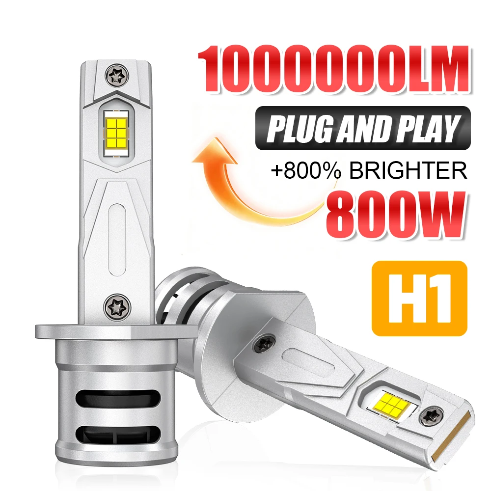 

LED Car Headlight H1 H4 H7 H11 9005 9006 HB3 HB4 Auto Lamp 800W 1000000LM CANBUS No Error Plug & Play Fog Light Bulb 6000K White