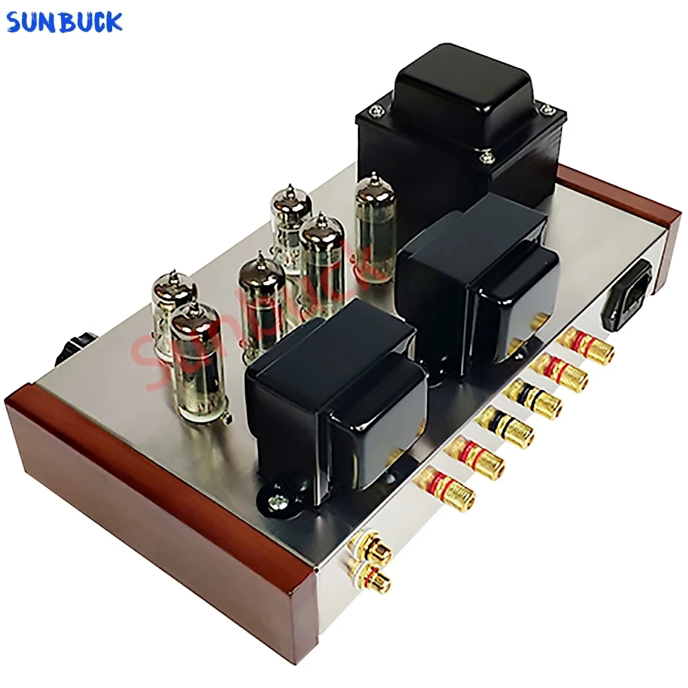 Sunbuck Amplifier daya tabung vakum, kit DIY tabung dorong tarik 12W 2.0 saluran 6F2 6p1