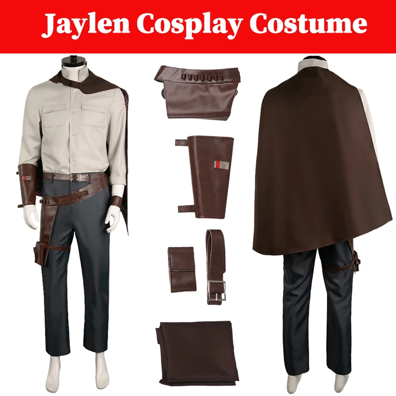 Jaylen Cosplay Men Fantasia Costume Movie Space Battle Disguise Outfits Handguard Cloak Belt Clothing Halloween Suits Male Boys