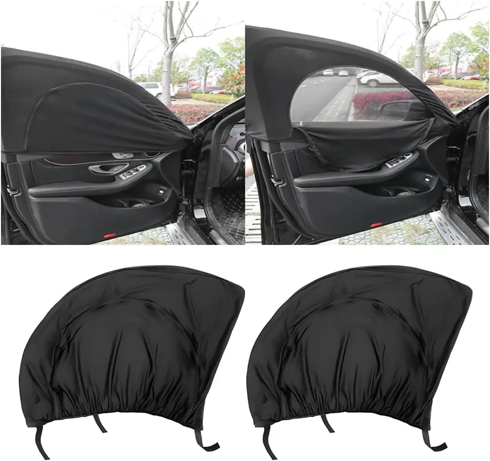 

Автомобильные оконные шторы, 2 шт. дышащие передние боковые окна автомобиля с застежкой-молнией, автомобильные внутренние солнцезащитные козырьки, защитная крышка