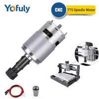 Yofuly CNC 775 Motor de husillo herramientas de carpintería rodamiento de bolas husillo de 20000 rpm para máquina cortadora de grabado CNC serie 3018 Pro