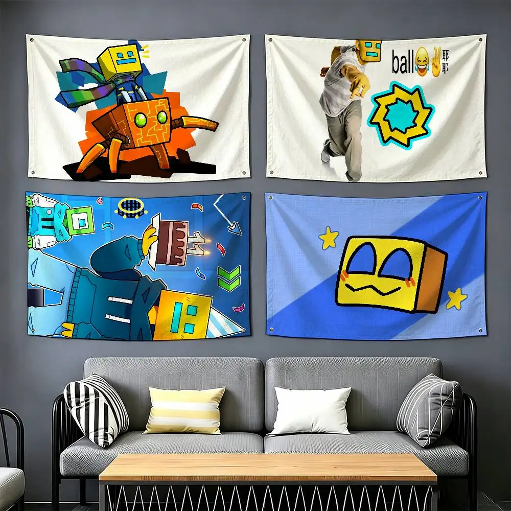 

Game Geometry Dash Lite Flags Wall Hanging Tapestry Outdoor Garage Room Decorative flag Background Blanket