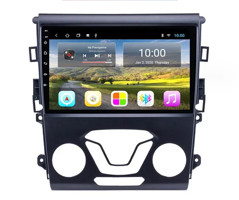 10.1Inch Android Auto Portable Car DVD Player with 4G LTE Audio Stereo GPS and DSP Functions for Ford Mondeo Fusion 2013-2019