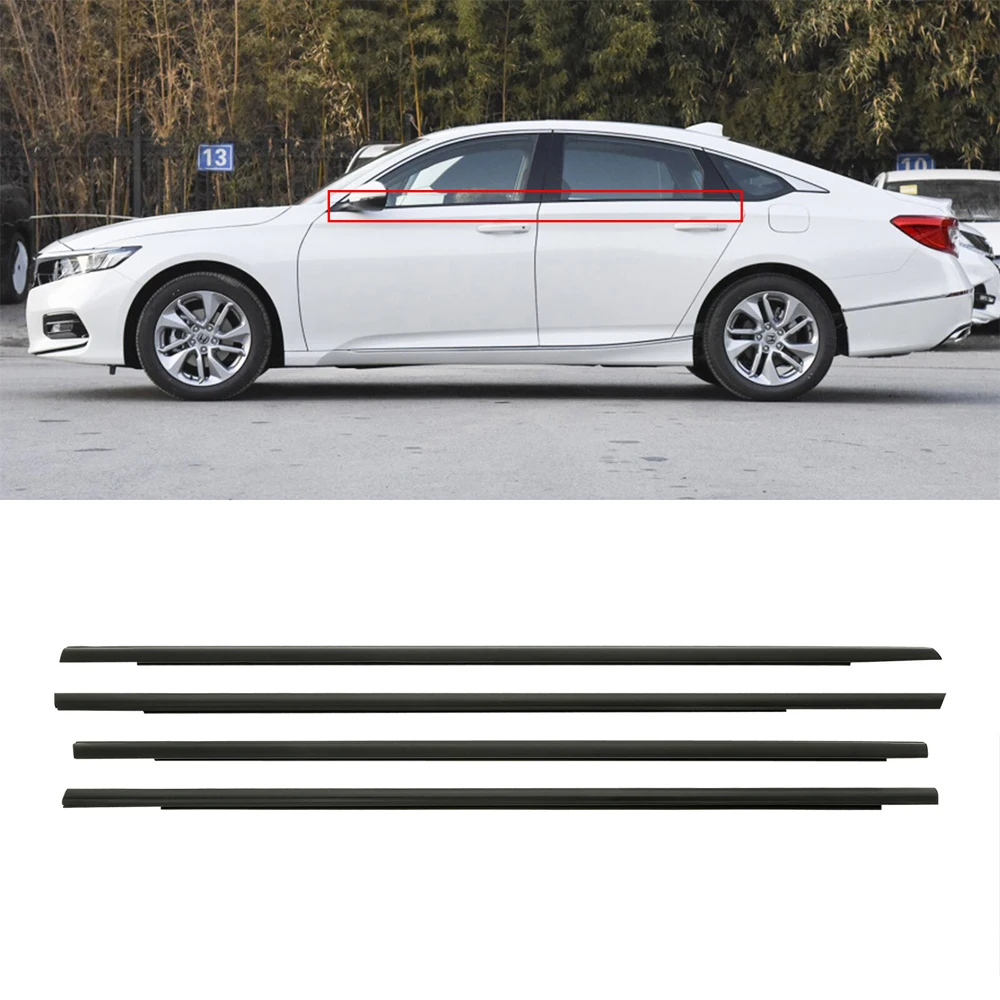 

4Pcs Honda Accord 2018-2022 Window Weatherstrip Molding Trim 72450TVA A01 Replacement Part