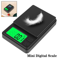 LCD Backlight Electronic Scale Portable Weighing Tool Mini Digital Pocket Scale High Precision Jewelry Scale 100g/200g 0.01g