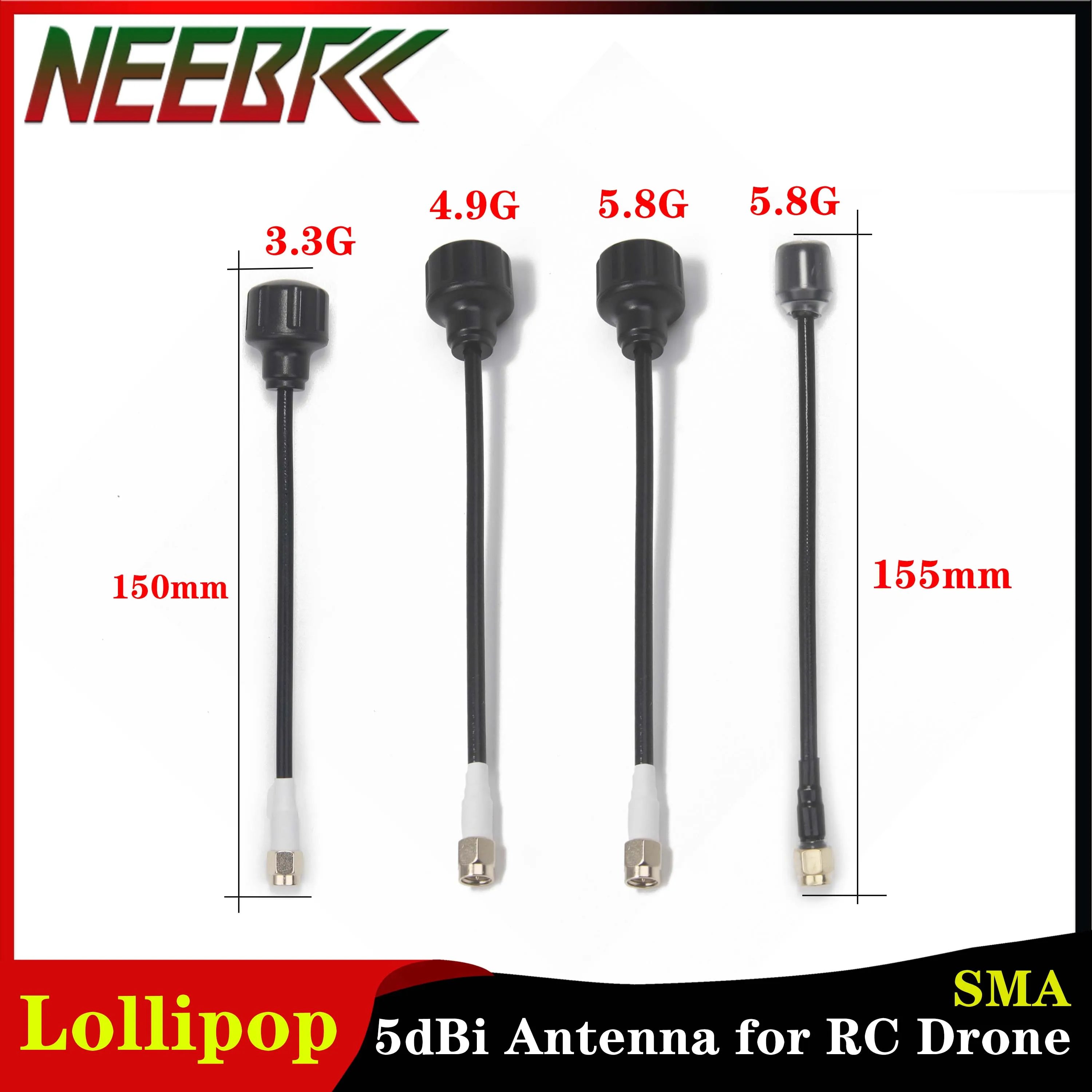 

Новая 5.8G 4.9G 3.3G Lollipop 5Dbi 150 мм SMA антенна с высоким коэффициентом усиления для RC FPV Racing Drone Модель DIY Запчасти