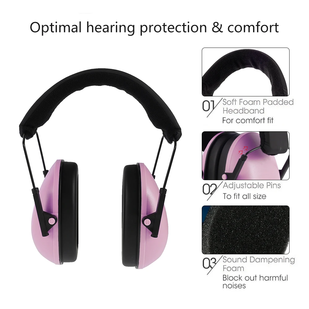 Noise Cancelling Headphones Kids Ear Protect Earmuffs Adjustable Earmuffs for Young Teen Toddlers Baby Rest Soundproof Earshield