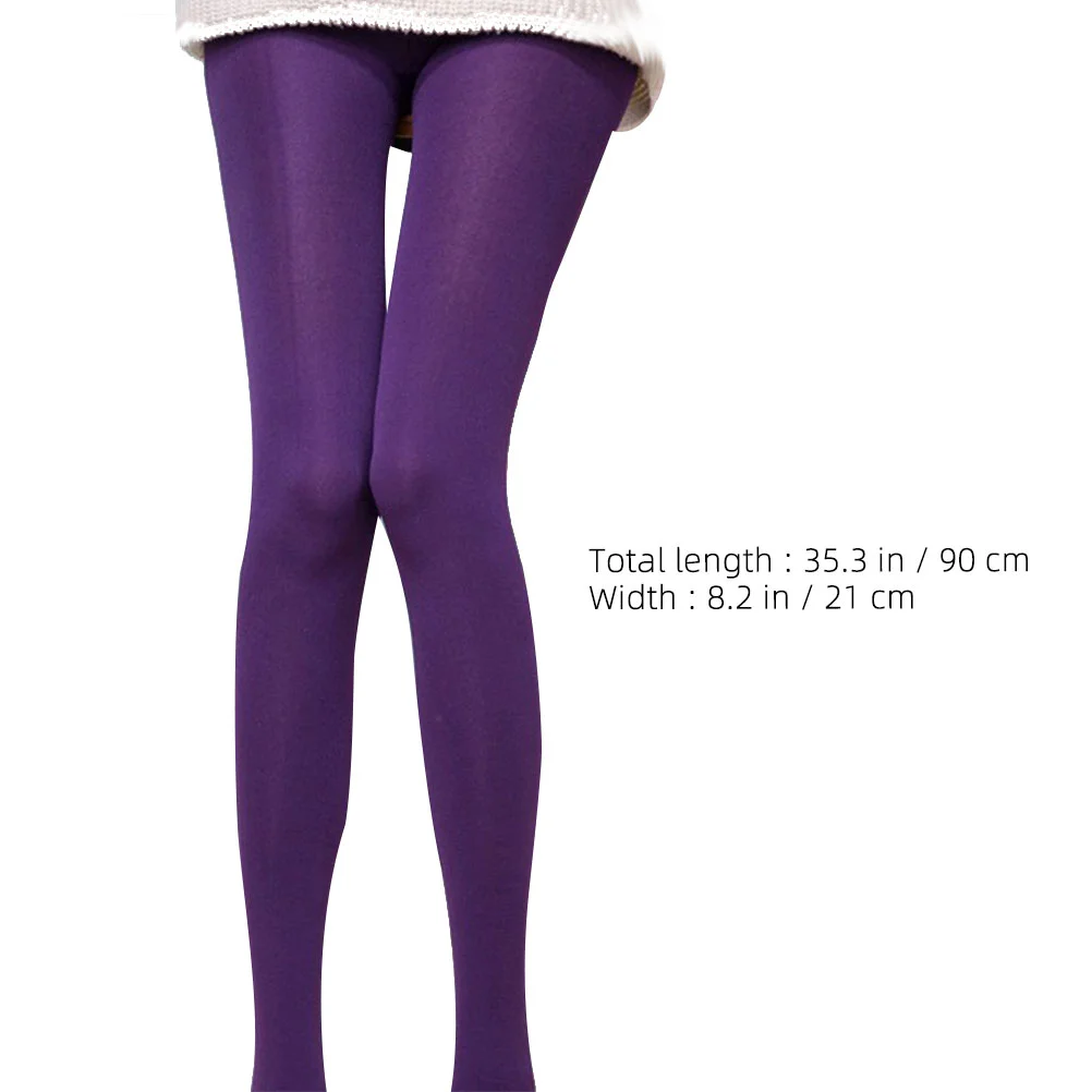 Lady Winter Warm Pantyhose Panty Hose Step on Stretchy Leggings (Purple)