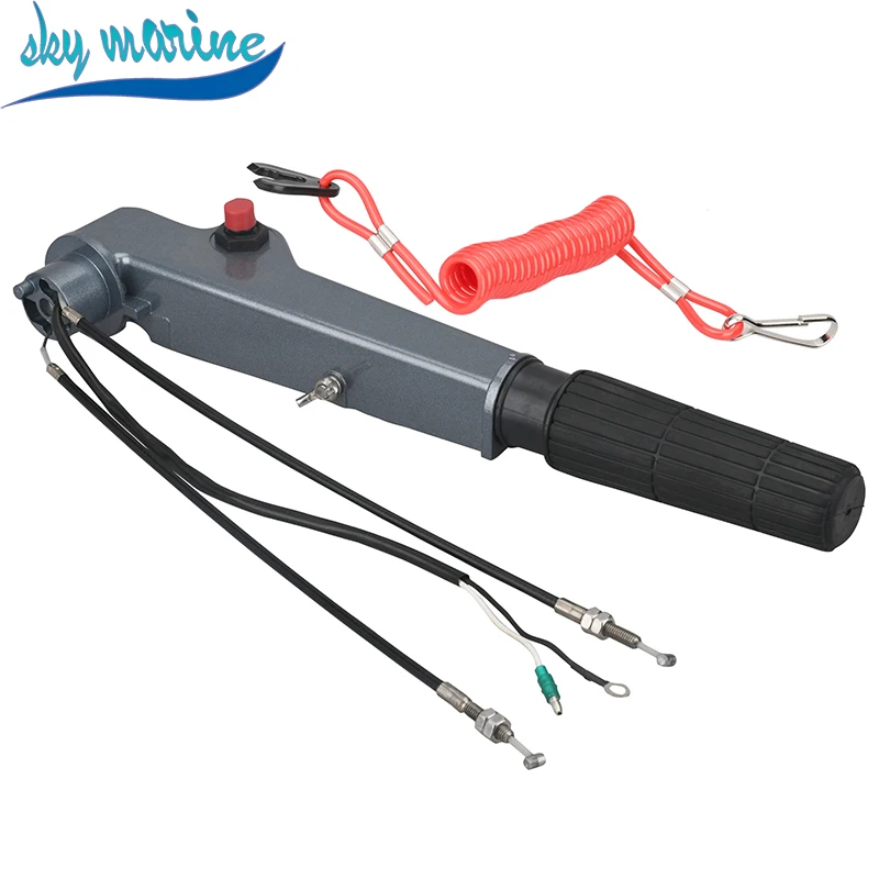 63V-42111-01-4D مقبض التوجيه عاصي مع كابل لياماها خارجي 9.9HP 15HP 13.5HP F6 F8 F9.9 محرك القارب 63V-W0084-00