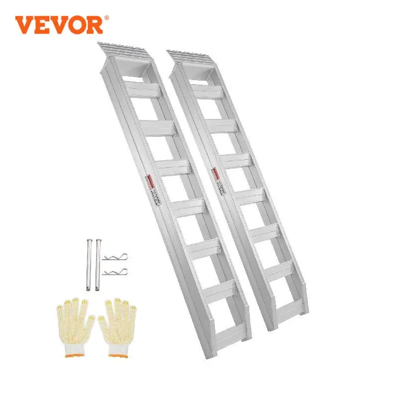 VEVOR Aluminum Ramps 6800/1500/1250 lbs Heavy-Duty Ramps Universal Loading Ramp for Motorcycle Tractor Trucks Lawn Mower 1/2Pcs