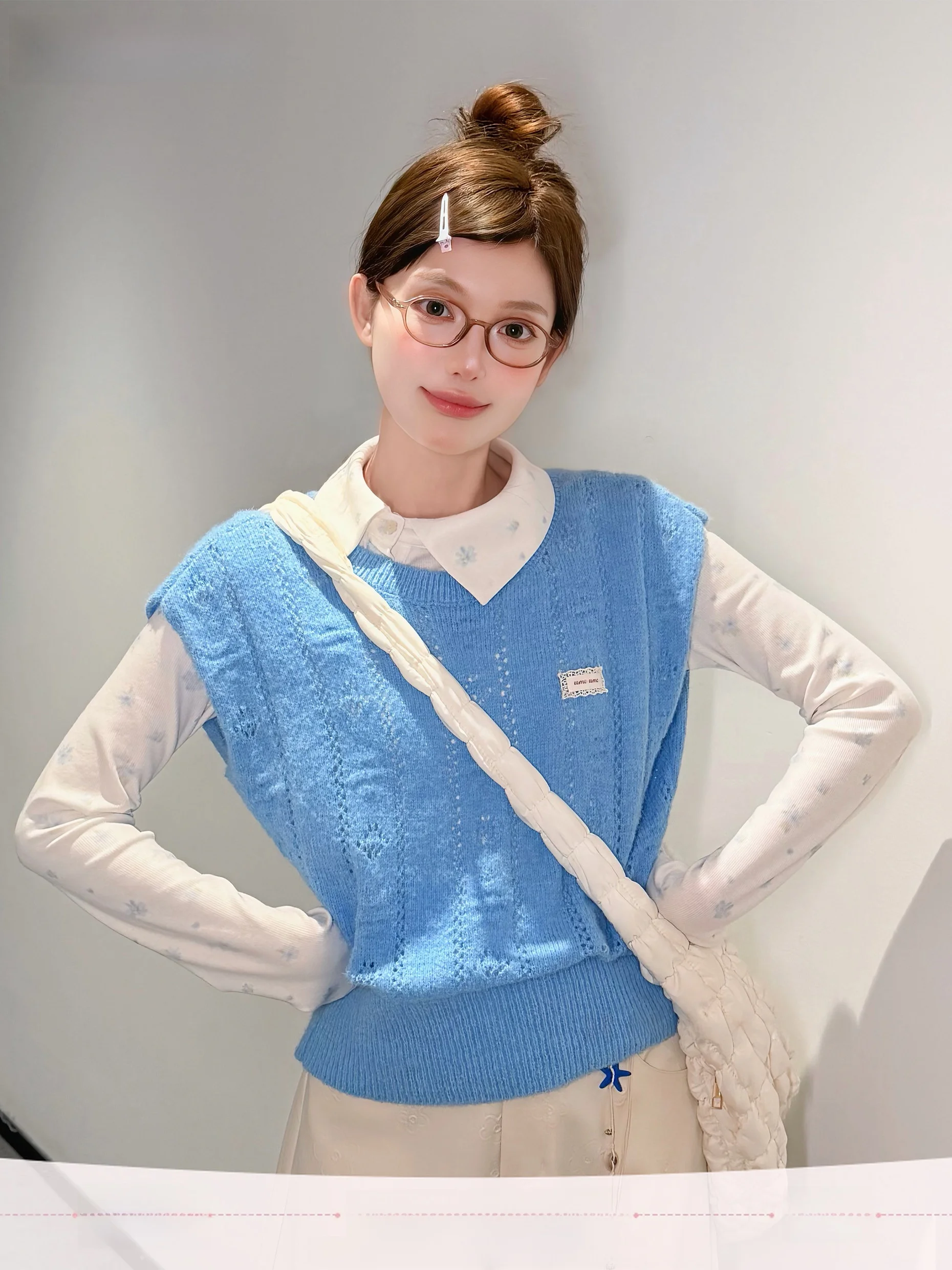 

Вязаный жилет Umoumo Sweet Style с завязками на талии, двусторонний, весенний, модный, женский, свободного кроя, дышащий топ