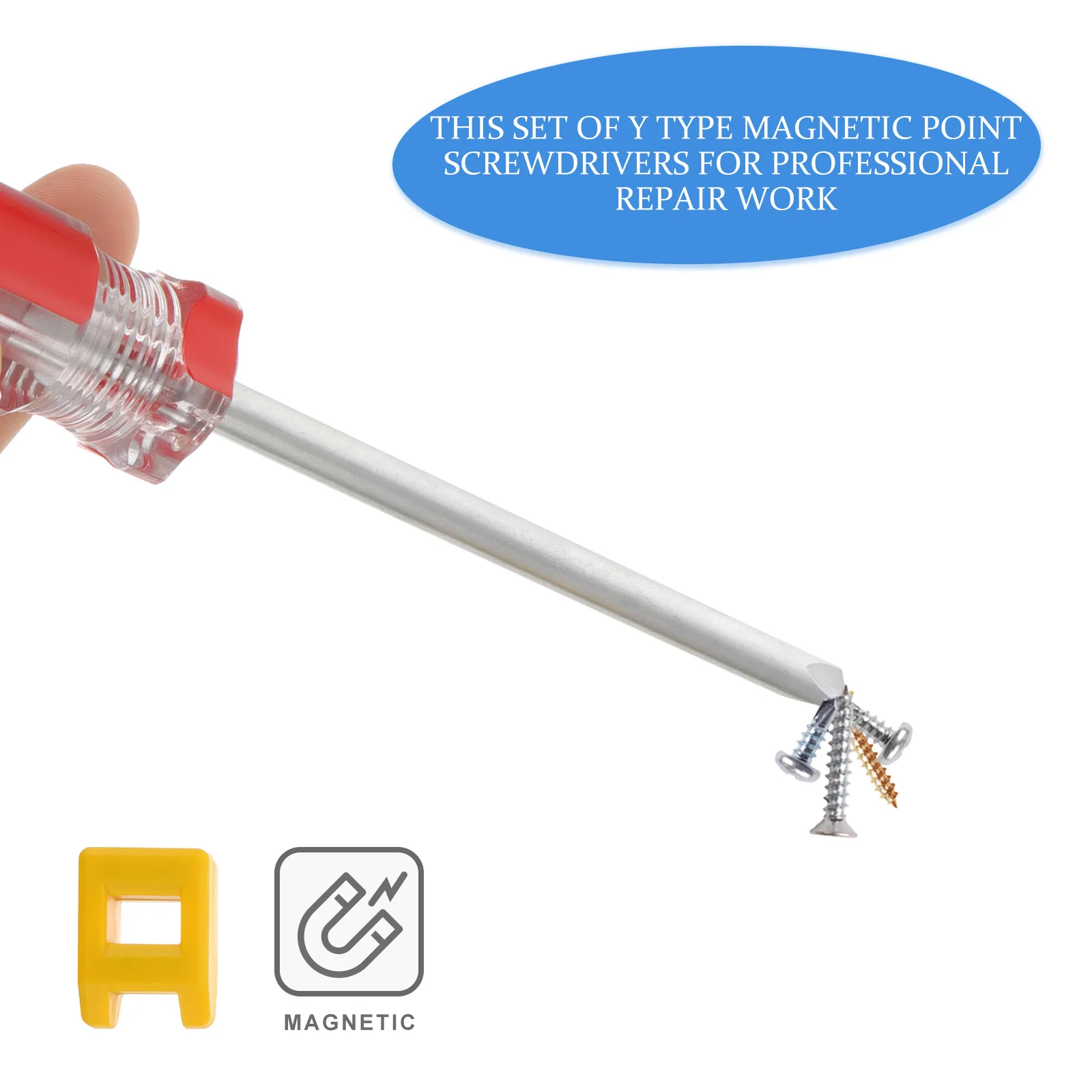 

4Pcs Y Shape Screwdriver Kit with Magnetic Point -Resistant for Home Repair Multi-Purpose Hand Screwdriver Tools Set