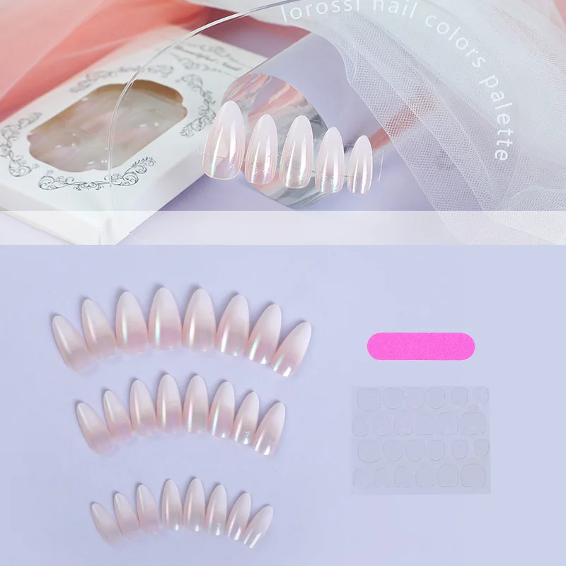 24 pezzi stile minimalista sfumatura di colore solido nudo rosa stampa sulle unghie unghie finte francesi copertura completa indossabile unghie finte