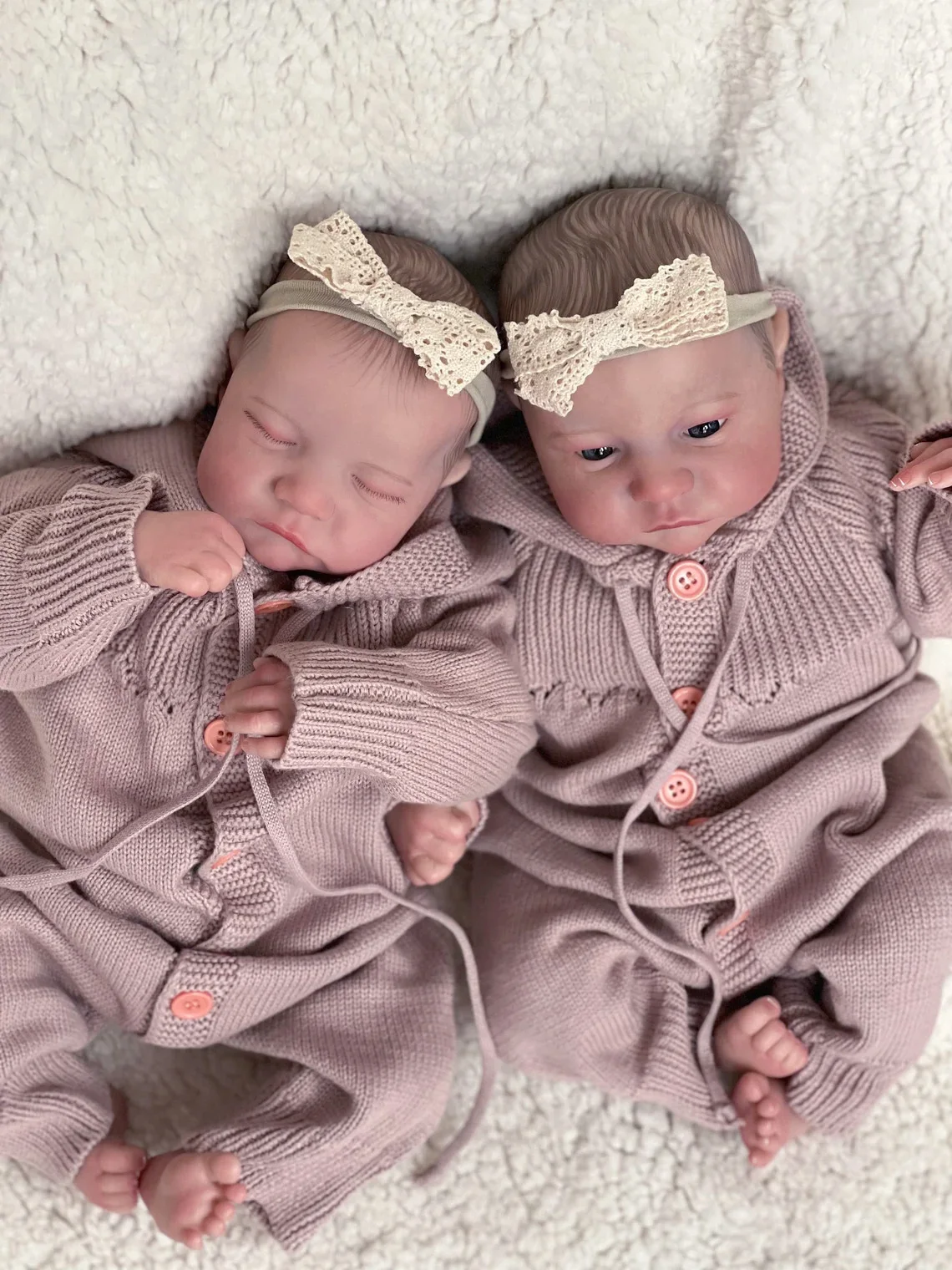 Multiple Choices Awake/Sleeping Levi 19inch Twins Newborn Reborn Baby Doll Already Painted Finished with 3D Skin Visible Veins