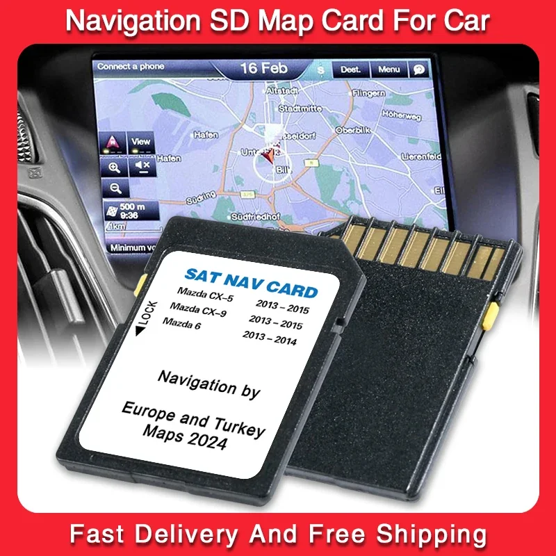 

Work Stable Newest 2024 Version Sat Navigation SD GPS Card for Mazda 6 CX5 CX9 Car Update EU Maps Free Shipping