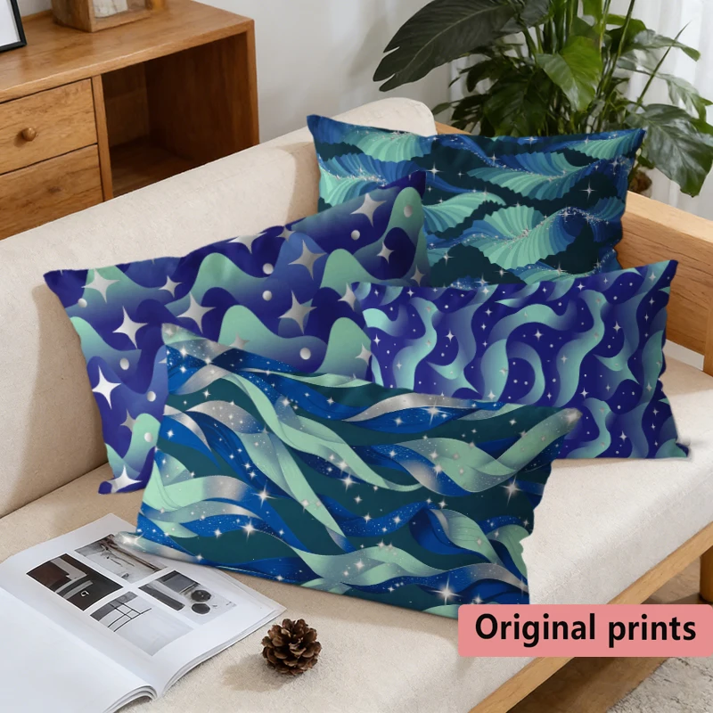 Galaxy Wave Star Lumbar Pillow Covers Suitable For Sofa Bedroom Car Pillow Cover Cushion Rectangular Back Cushion