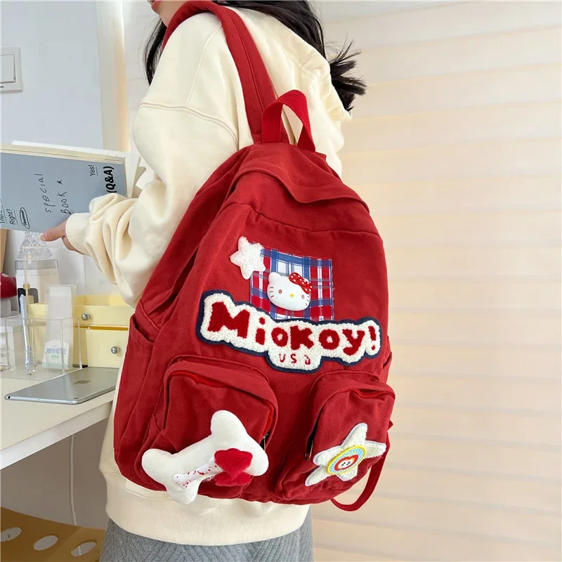 

Sanrio New Hello Kitty Student Schoolbag Cute Cartoon Lightweight Stain-Resistant Shoulder Pad Large Capacity Backpack