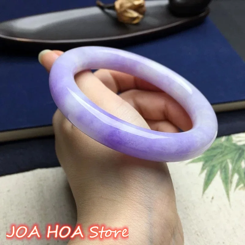 

Hot Selling Jewelry Pure Natural Burmese Jade Light Purple Princess Bracelet