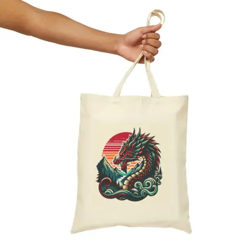 Sindax Ancient Dragon, Chinese New Year Birthday Gift, Cotton Canvas Tote Bag 2795