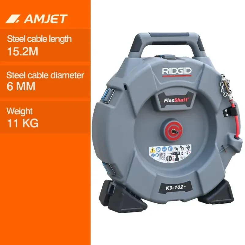 AMJET&RIDGID Ridgid Professional Plumbing Tools Flexible Drain Auger Shaft Plumbing Inspection Cable Sewer Line Blockage
