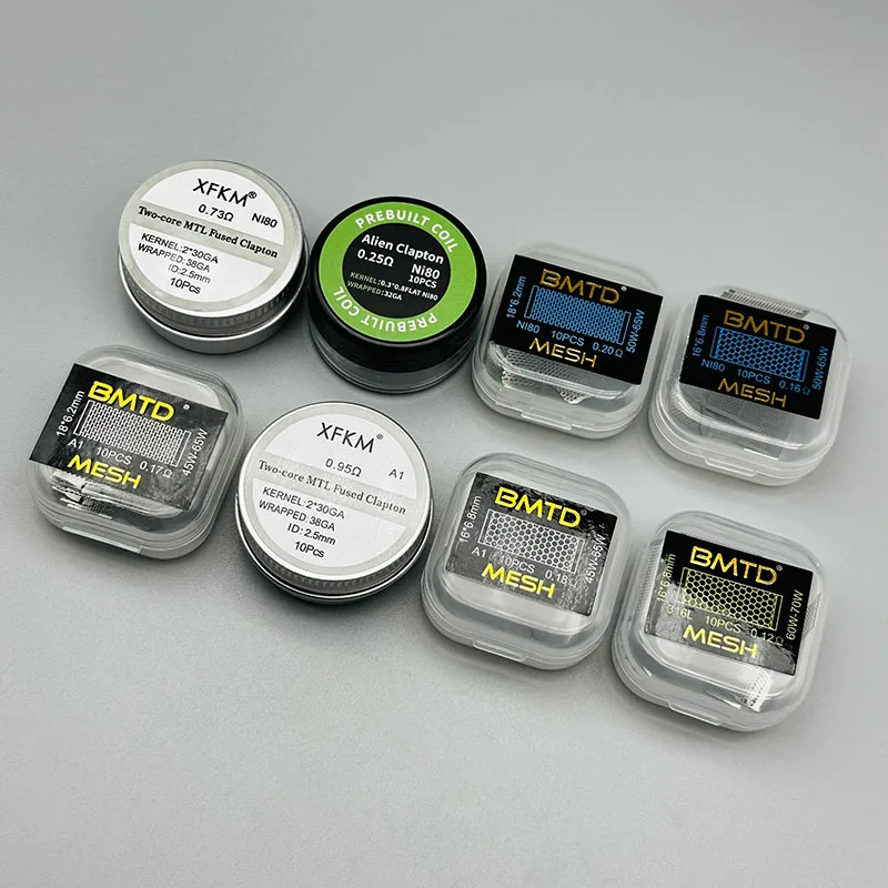 vape KA1 0.12/0.16/0.17/0.18/0.20Ω شبكة لفائف/NI80 0.73/0.95/0.25Ω أسلاك لفائف التدفئة البخاخة Vape المقاومة سلك التسخين #1