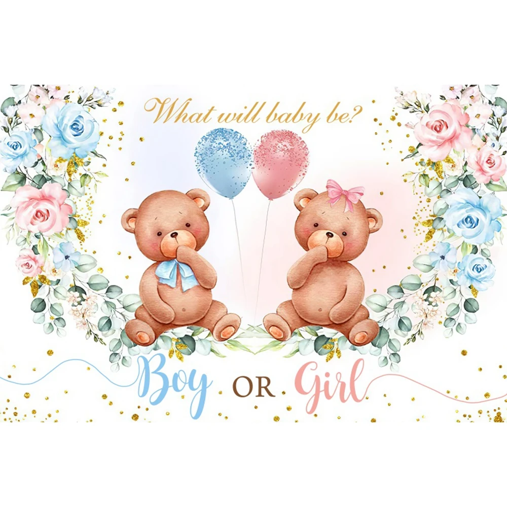 Prince or Princess Gender Reveal Backdrop Baby Shower Photocall Photography Backdground for Boy or Girl Birthday Decor Banner