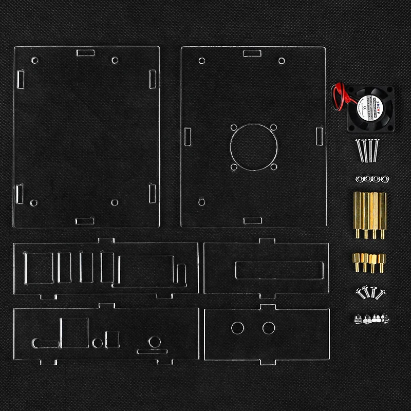 Оранжевый Pi 5 Plus акриловый зеркальный прозрачный корпус дополнительный охлаждающий вентилятор медный алюминиевый радиатор для Orange Pi 5 Plus