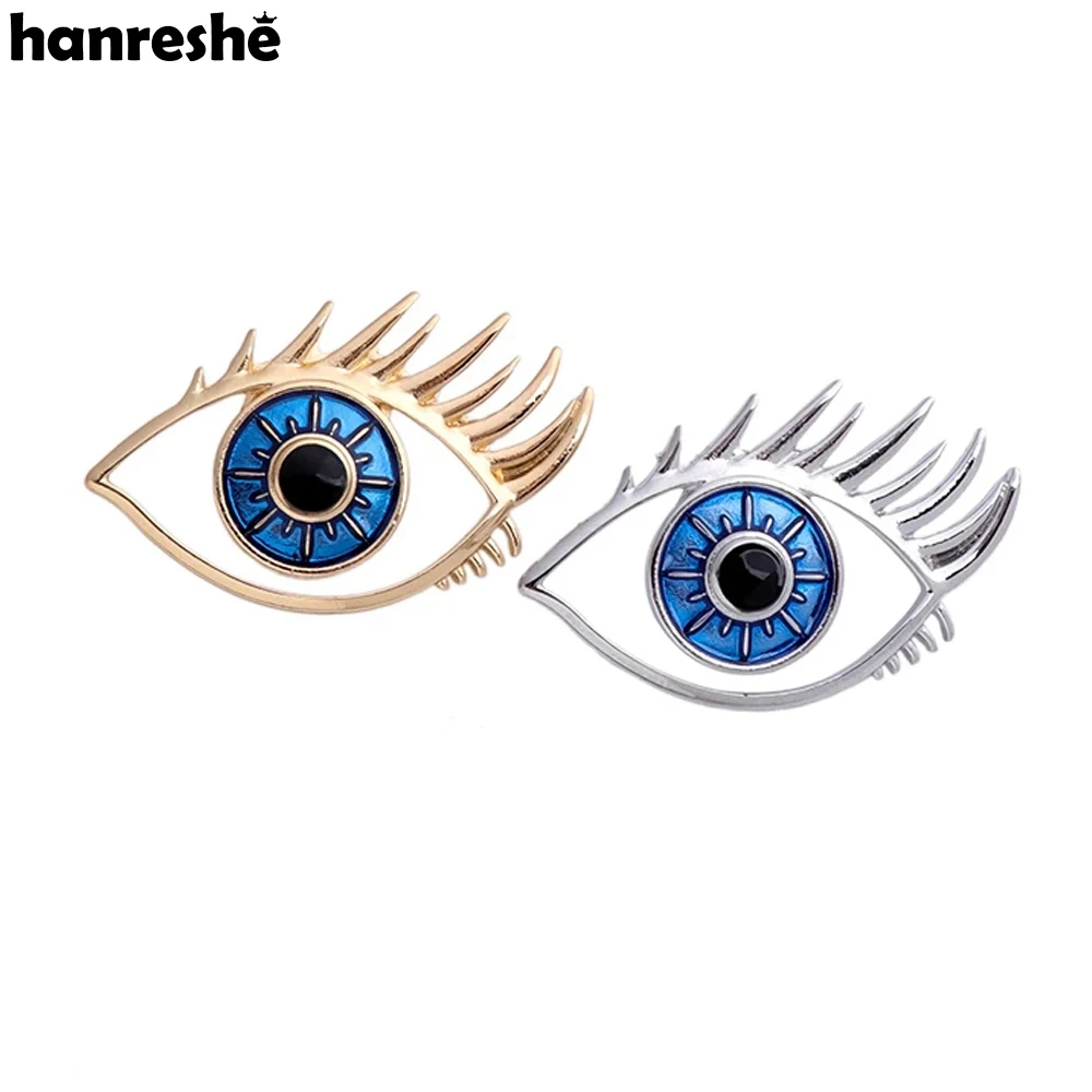 Hanreshe Medical Eye Brooch Lapel Pins Badge Jewelry Silver Color Metal Classic Enamel Brooches for Doctors and Nurses Gifts