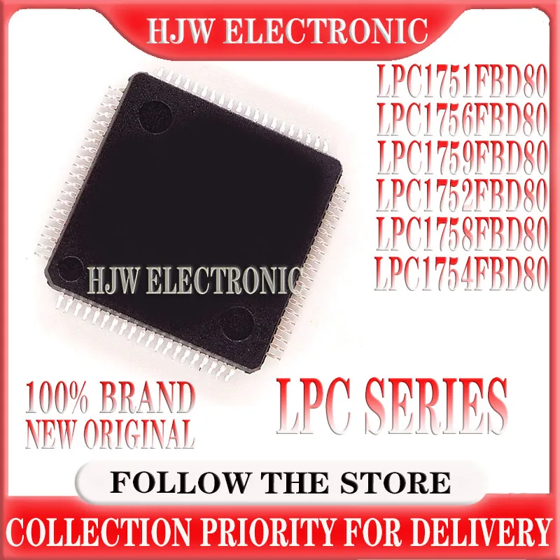 (1piece)100% New LPC1751FBD80 LPC1756FBD80 LPC1759FBD80 LPC1752FBD80 LPC1758FBD80 LPC1754FBD80 QFP-80