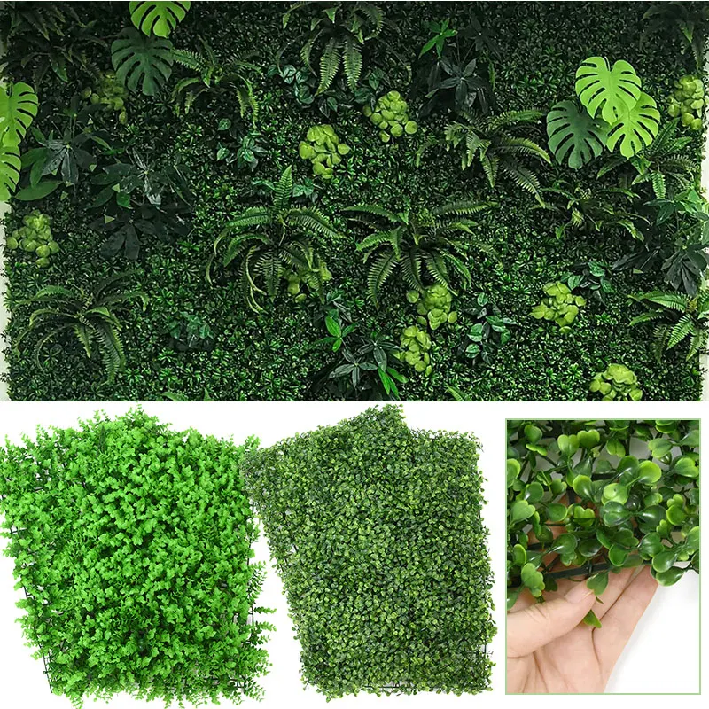 

40x60cm Artificial Plant Lawn Grass Home Garden Outdoor Interior Decoration Wall Backdrop Panels Topiary Hedge Green Plant