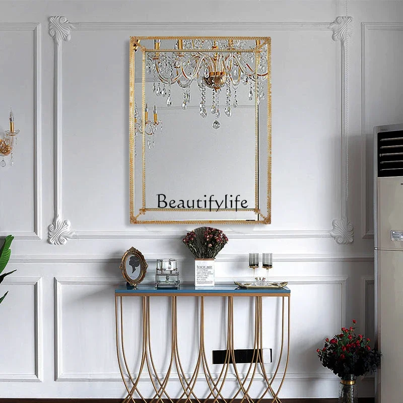 

25LDSimple Light Luxury Entrance Mirror Luxury Creative Wall Hanging Dressing Decoration Mirror