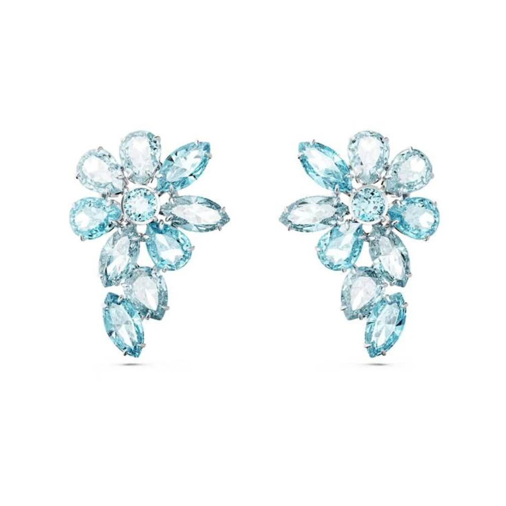 

Серьги-крабики с кристаллами и цветочным узором - романтичный причудливый аксессуар