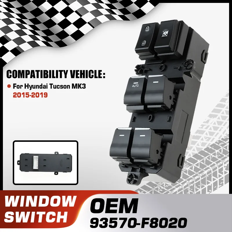 

93570-F8020 For Hyundai Tucson MK3 2015 2016 2017 2018 2019 Car Electric Power Master Window Switch Lifter Console Button 18Pins