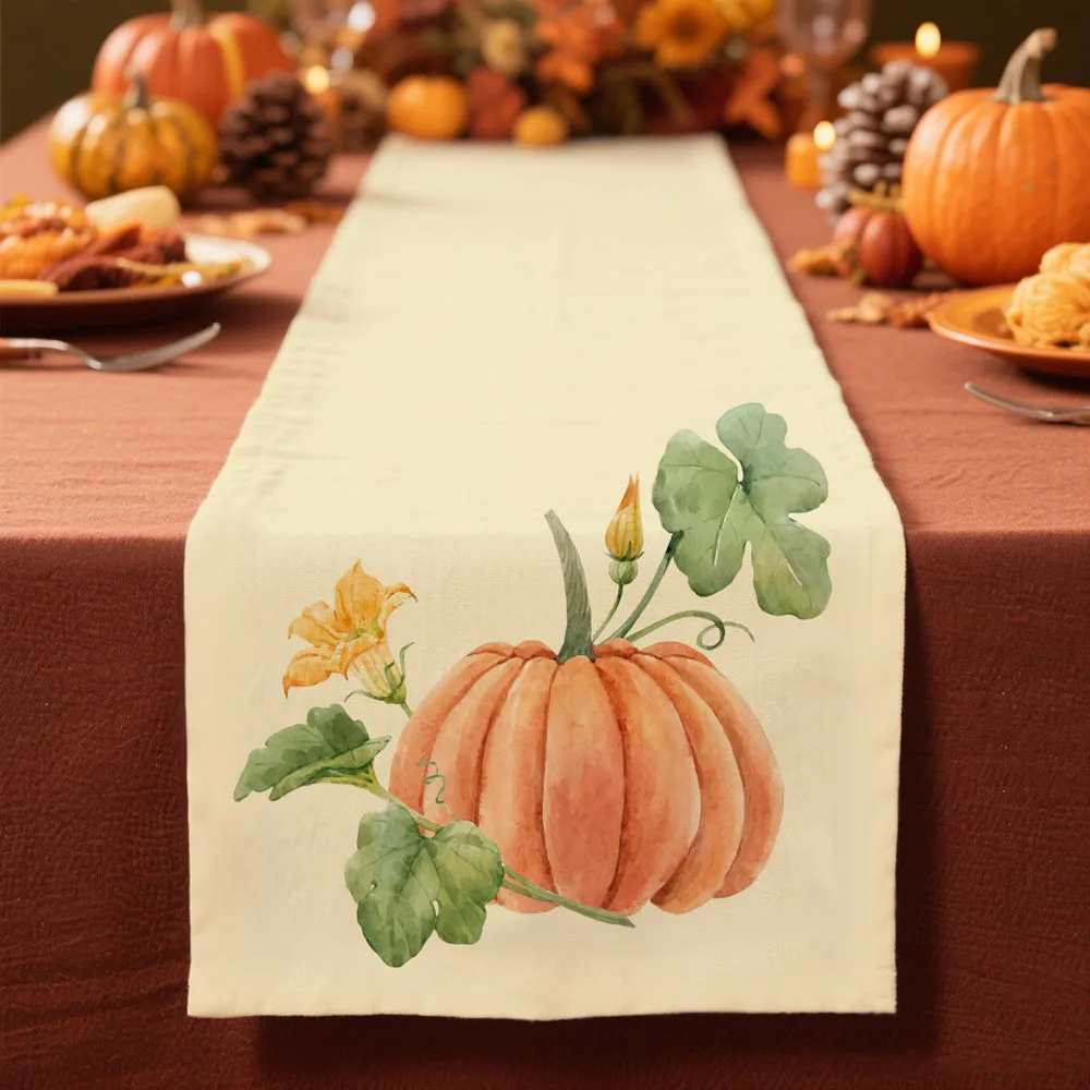 

autumn Pumpkin pattern Table Runner fall table decoration & accessories 13x72inch Harvest Festival party decor