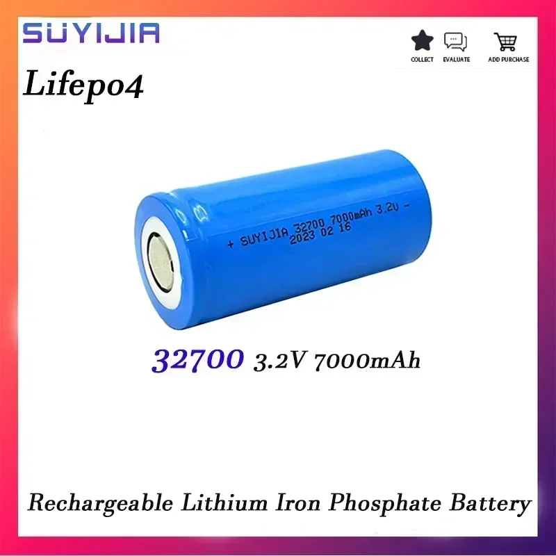 3.2V 32700 Lifepo4 Rechargeable Battery 7000mAh Professional Lithium Iron Phosphate Power Battery DIY Solar Electric Bicycle