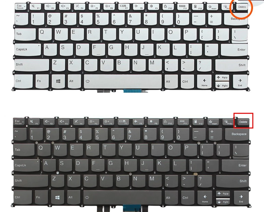 New US QWERTY Keyboard for LENOVO XIAOXIN Pro 14 IRH8 ARP8 APH8 , Yoga Slim 7 Pro 14IRH8 BACKLIT , without Frame , BLACK / White