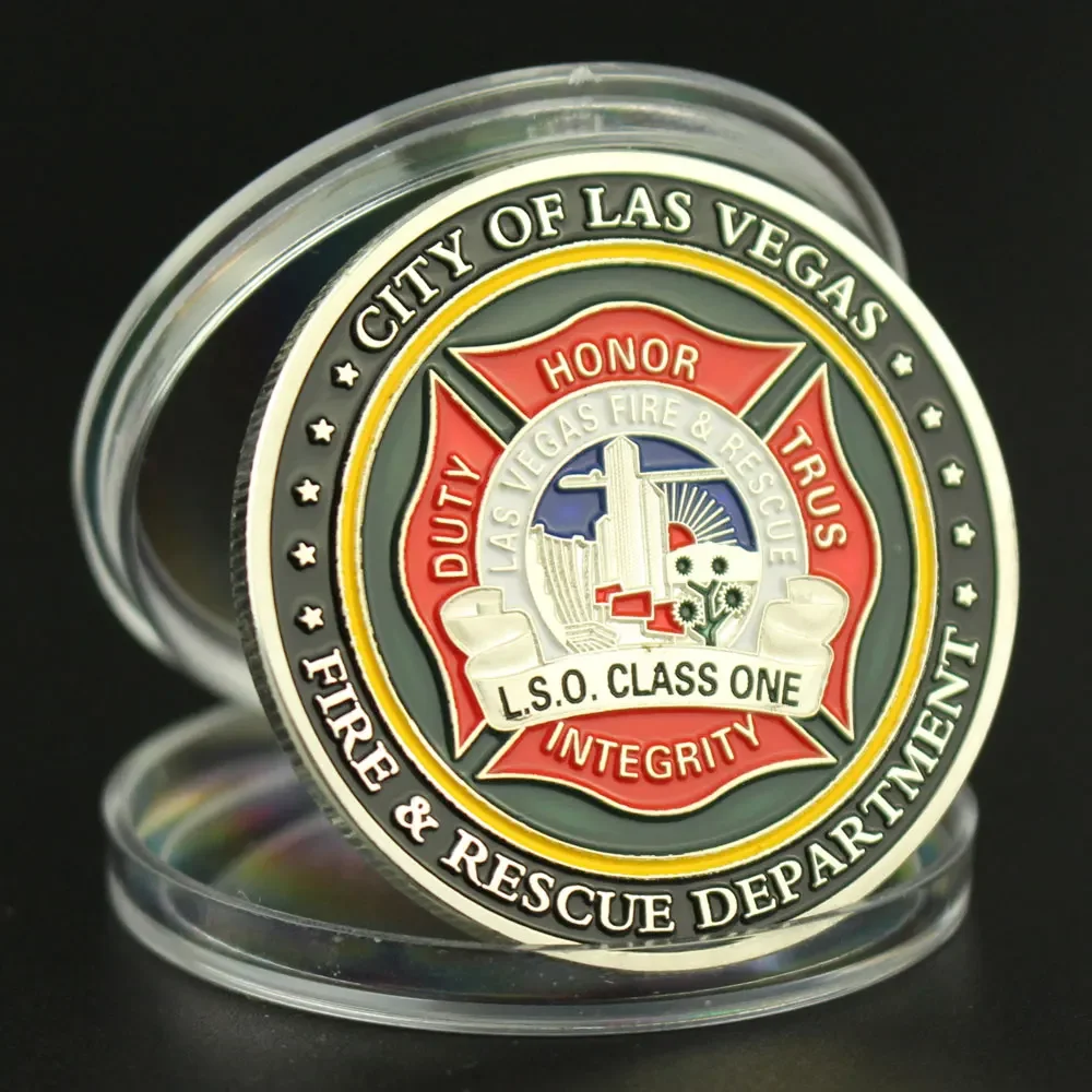 United States City of Las Vegas Fire&Rescue Department Collectible Silver Plated Coin Souvenir Coin Commemorative Coin