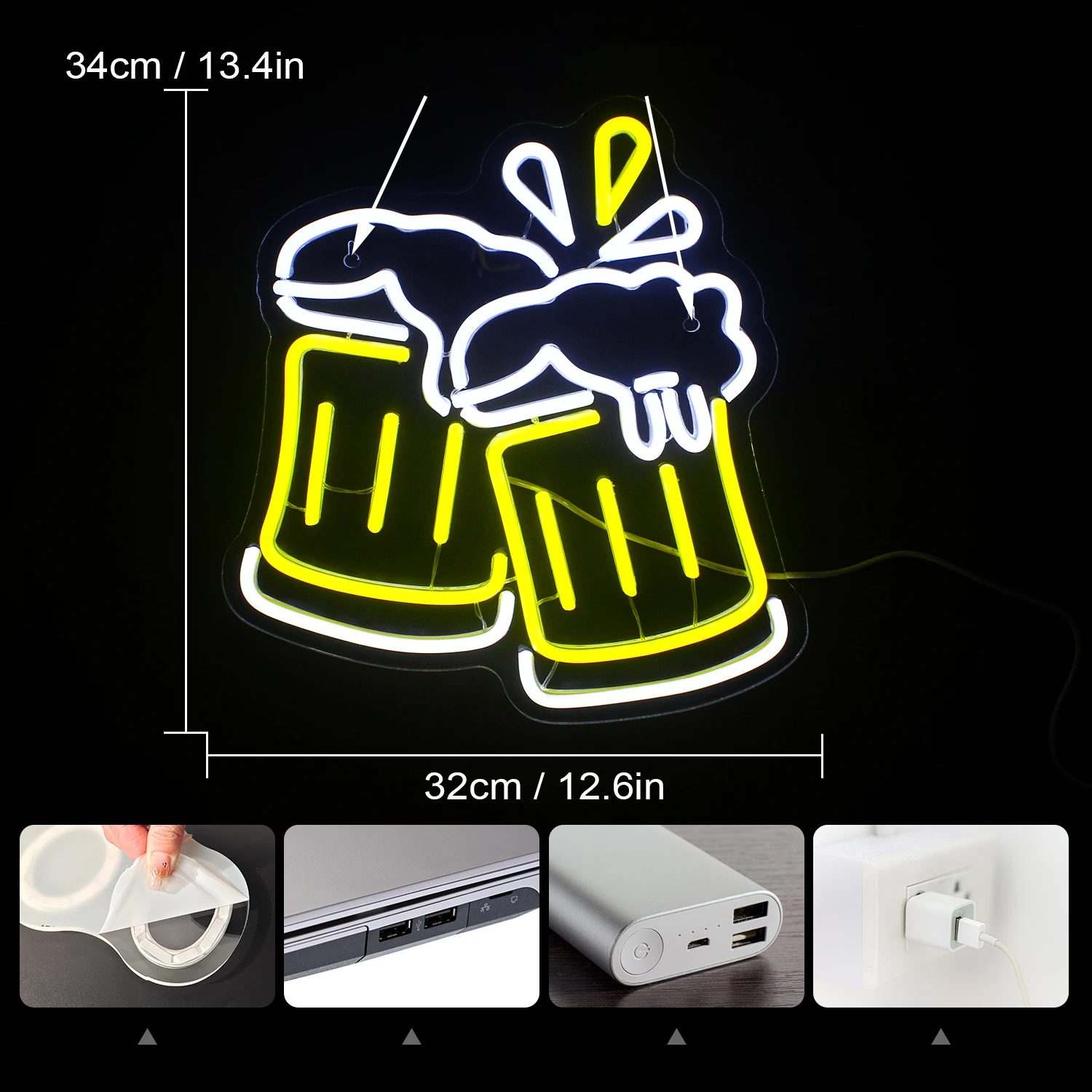 Bar Cheers Neon Sign Led Lights Home Bars Wall Light Up Sign Room Decoration For Birthday Party Pub Club Shop Dimmable USB Lamp