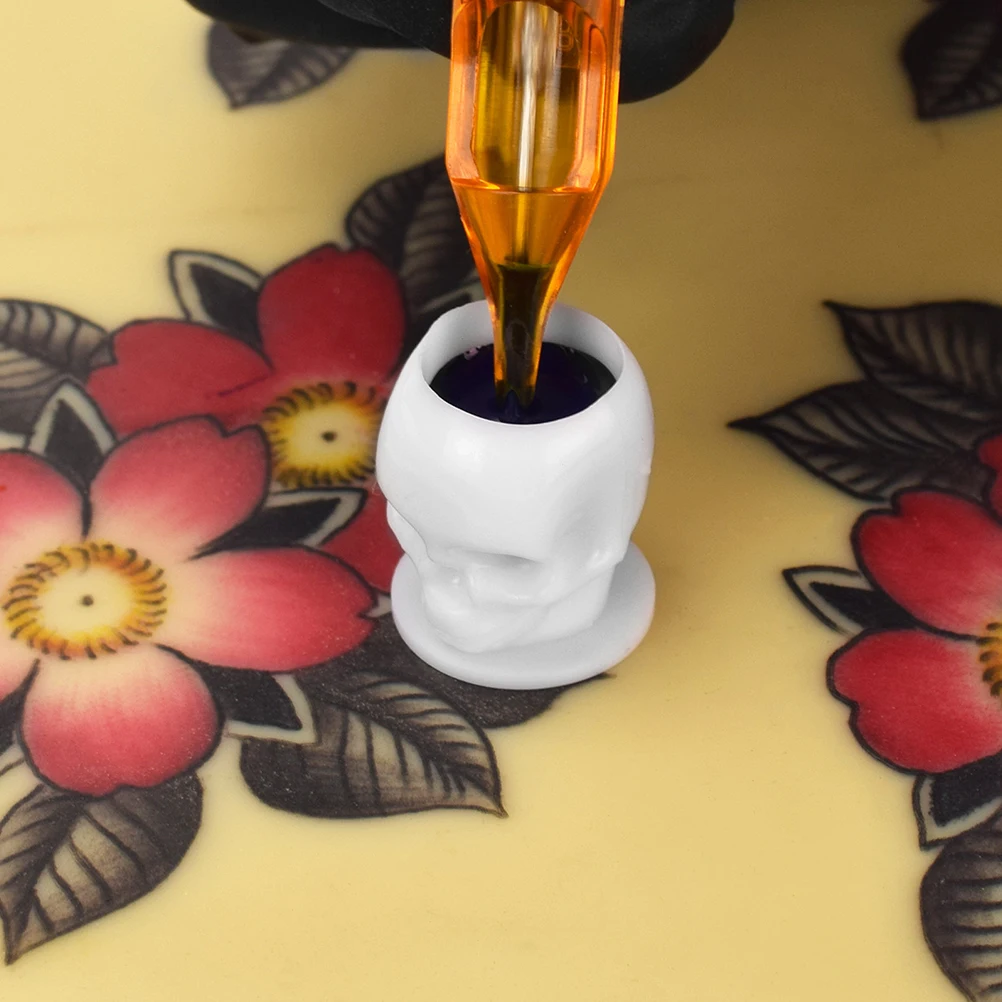 

200 Pcs Disposable Color Cup Ink Pot Holder Plastic Cups Make for Tattooing Abs Pigment Large Caps