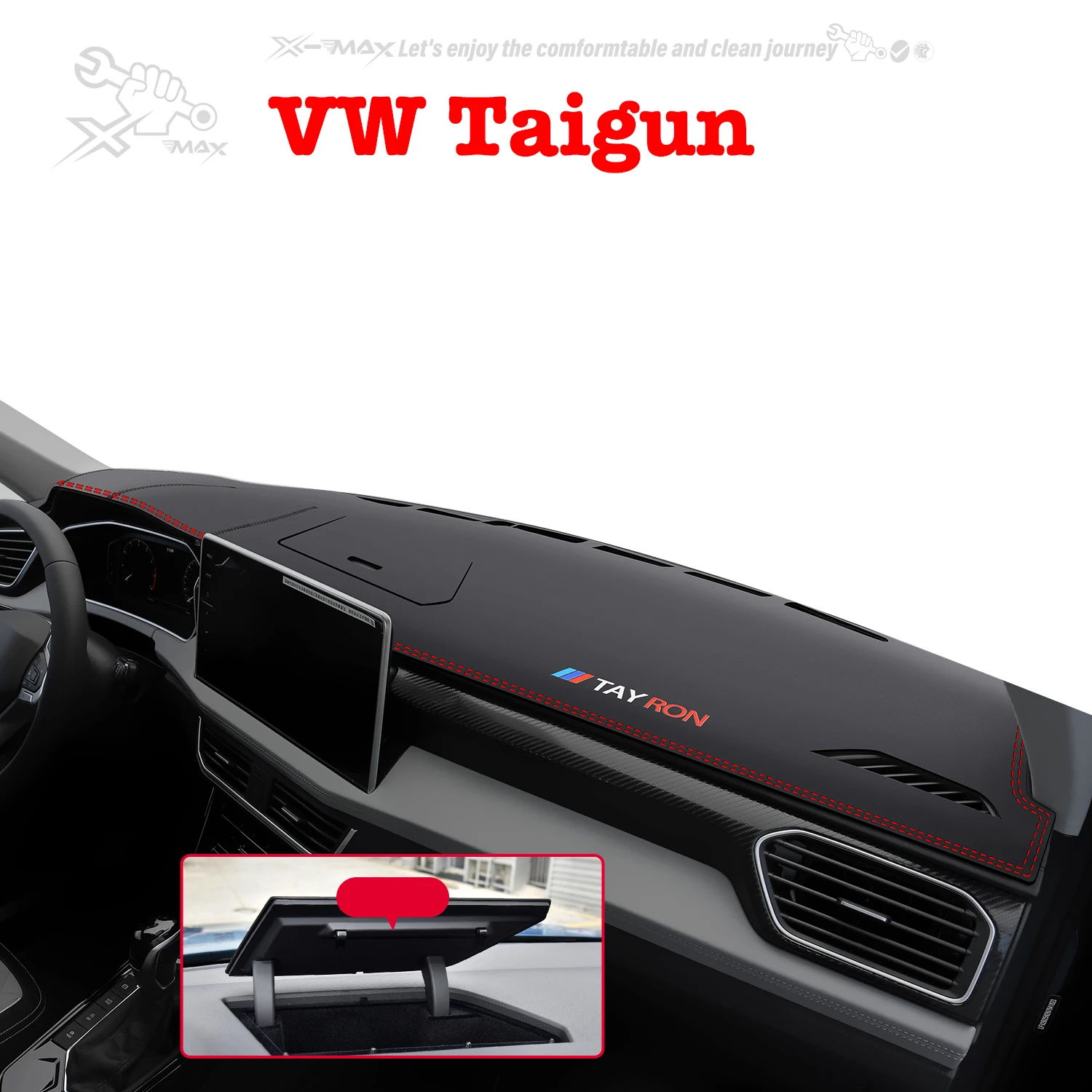 

Коврик для приборной панели автомобиля с левым рулем для VW Taigun 2019-2024