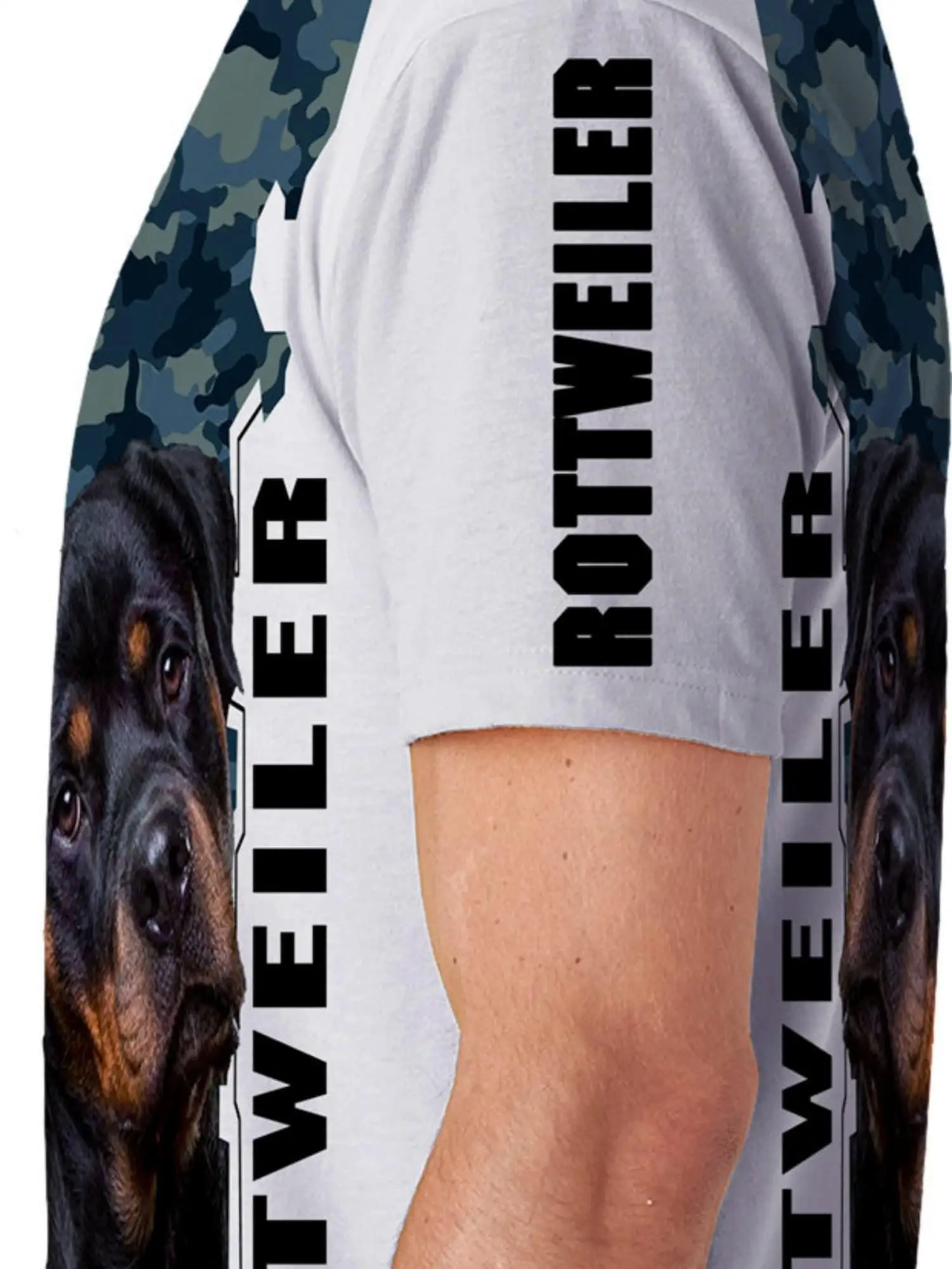 Kaos Grafis Rottweiler Pria - Poliester Lembut, Lengan Pendek, Leher Bulat, Kenyamanan Sepanjang Musim, Pakaian Pesta Kasual, Ukuran Besar