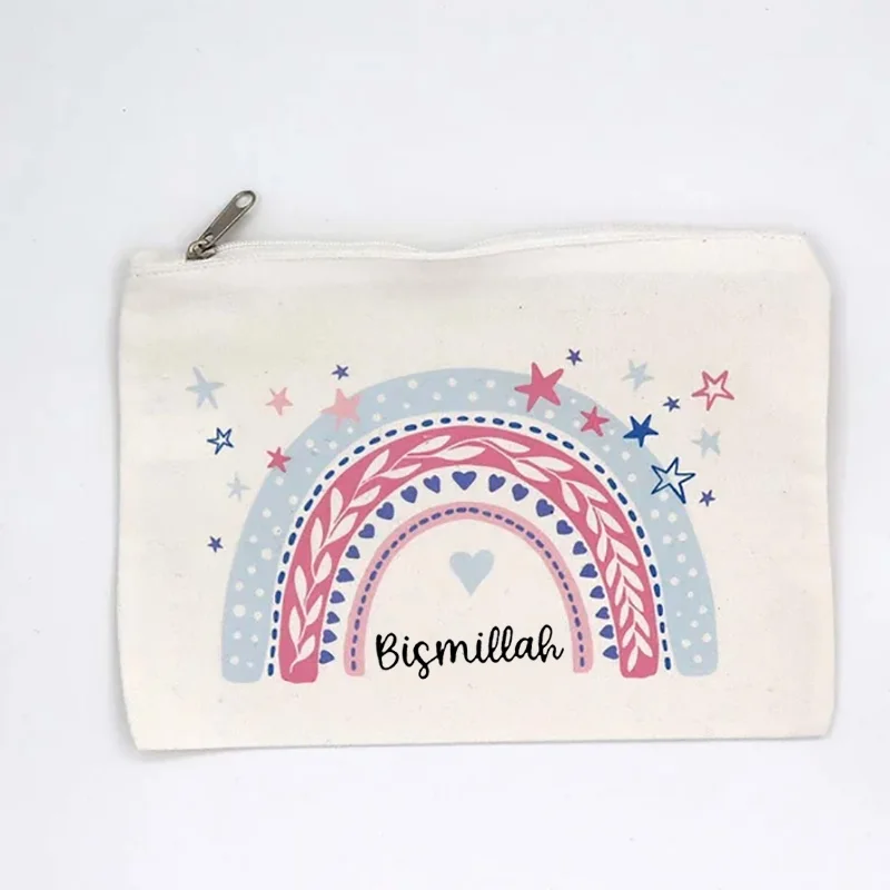 Rainbow bismillah Pencil Case makeup bag Eid al-Fitr Al Adha Islamic Muslim Kareem 2024 Ramadan Mubarak gift Girl women present