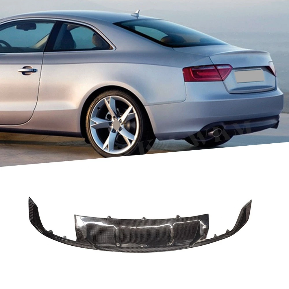 For Audi A5 Sline S5 Coupe 2008 2009 2010 2011 Real Carbon Rear Lip Rear Bumper Diffuser FRP Car Body kits Exterior  Accessories