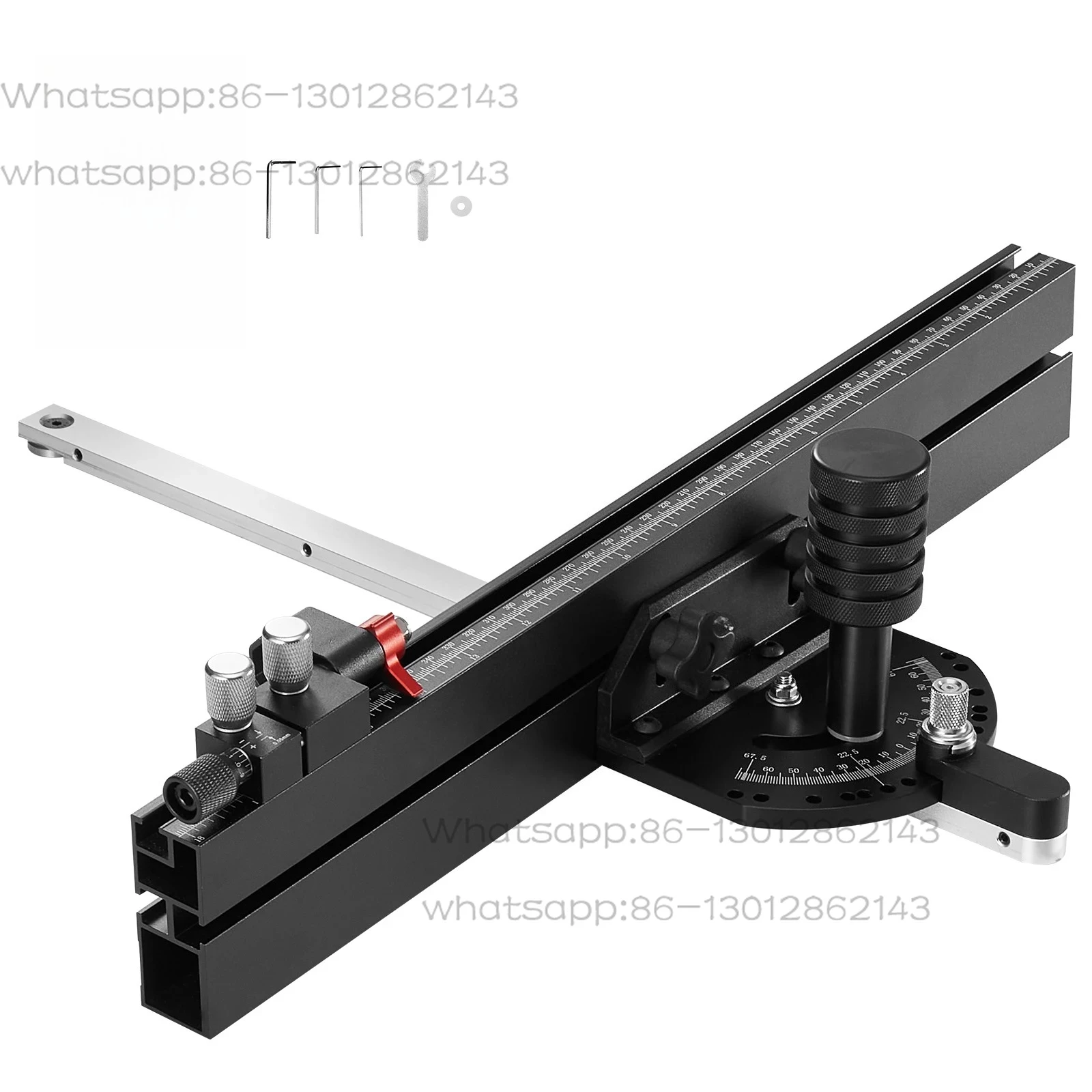 SucceBuy Precision Miter Gauge Standard Slot 3/4” x 3/8” Aluminum Alloy Table Saw 24/18/19-35 in Grating 15 Angle Stops Work