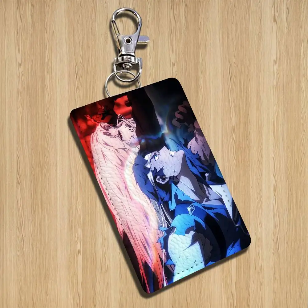 Passionate Castlevania Nocturne Rectangle ID Card Case Keychain Access Card Bag Key Tag Ring Leather Card Holder Key Ring Access view 5